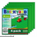Brickyard Building Blocks [Improved Design] 4 Green Baseplates 10 x 10 Large Thick Base Plates for Building Bricks for Activity Table or Displaying Compatible Construction Toys 4-Pack Green 4-pack B014S1CPNG